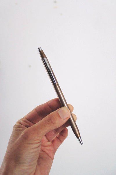 Vintage A.T. Cross Classic Century Ballpoint Pen Aged Brushed Bronze Satin Chrome