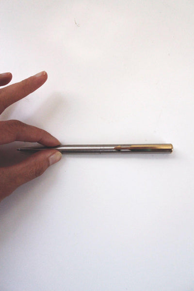 Vintage Parker Arrow Flighter Mechanical Pencil Gold Plated 70s 80s Brushed Stainless Steel