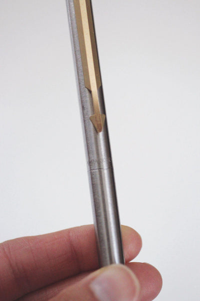 Vintage Parker Arrow Flighter Mechanical Pencil Gold Plated 70s 80s Brushed Stainless Steel