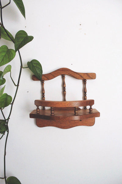 Vintage Wood Gallery Rail Wall Shelf Trinkets Plants Decor Display Cottage Farmhouse