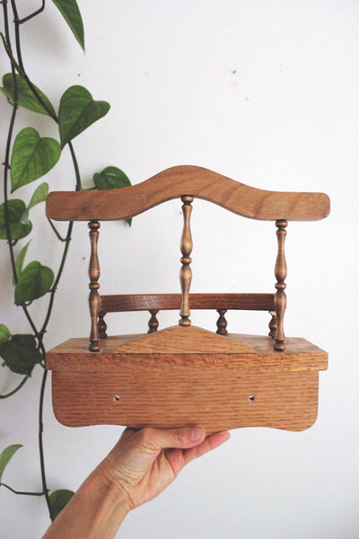 Vintage Wood Gallery Rail Wall Shelf Trinkets Plants Decor Display Cottage Farmhouse