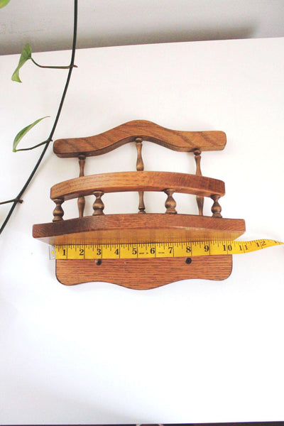 Vintage Wood Gallery Rail Wall Shelf Trinkets Plants Decor Display Cottage Farmhouse