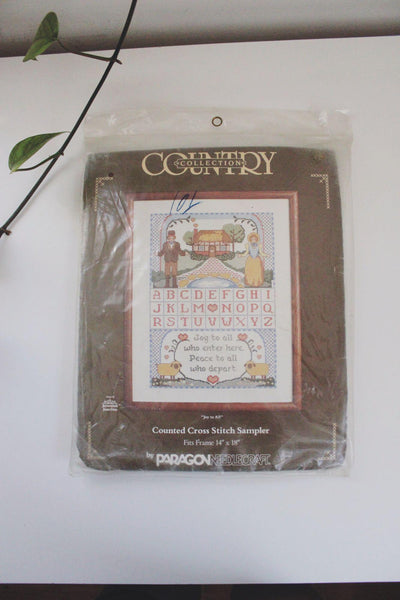 Vintage Craft Kit Cross Stitch Paragon Needlecraft Country Collection Joy to All Cottage