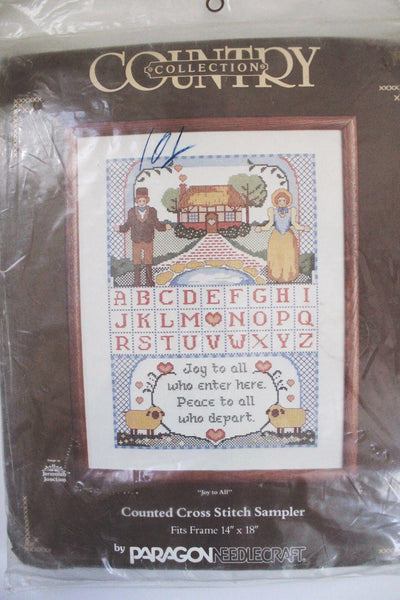 Vintage Craft Kit Cross Stitch Paragon Needlecraft Country Collection Joy to All Cottage