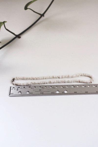 White Puka Shell Necklace Vintage Choker Surfer Boho Organic Beaded Coastal 70s Y2K