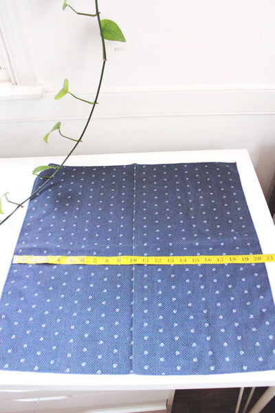 Vintage Navy Blue Cloth Napkins Indigo Flower Dots Set Of 4 Classic Cottagecore