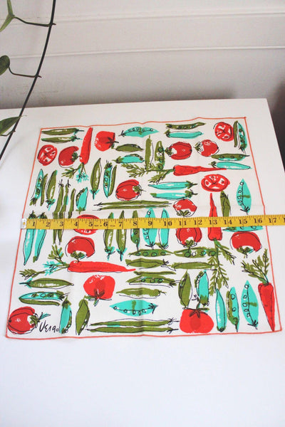 Vintage Vera Neumann Vegetable Print Cotton Napkins Set Of 4 MCM Mid Century