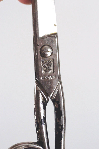 Vintage Germany Metal Steel Tailor Scissors Heavy-Duty Sewing Shears Rustic Palm Tree Mark