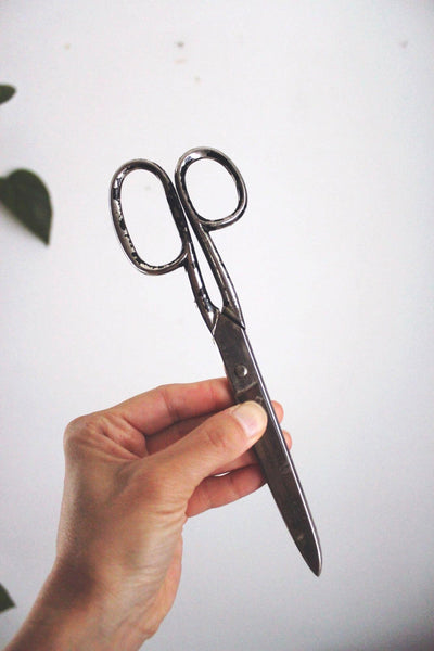 Vintage Germany Metal Steel Tailor Scissors Heavy-Duty Sewing Shears Rustic Palm Tree Mark