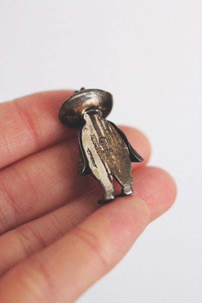 Sterling Silver Mexican Man Charm Pendant 925 Vintage Figurine Design