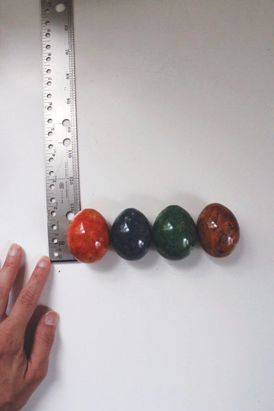Vintage Italian Alabaster Stone Eggs Handcrafted Hand Carved Marble Italy Set