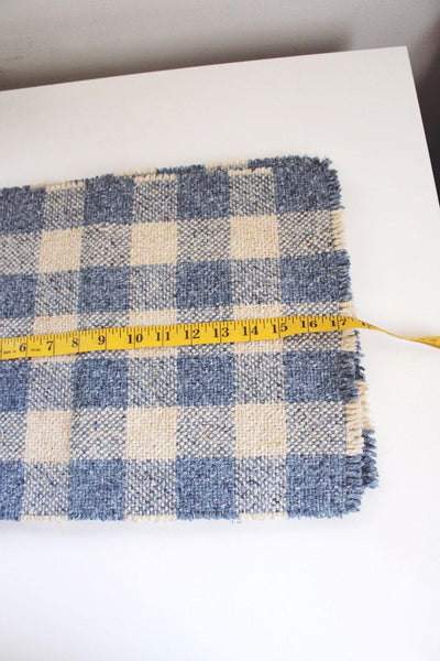 Vintage Blue Cream Woven Checkerboard Gingham Placemats Set Of 4 Cottagecore