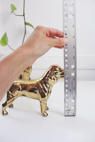 Vintage Brass Dog Figurines Heavy Solid Brass Bookends Mid Century Beagle MCM