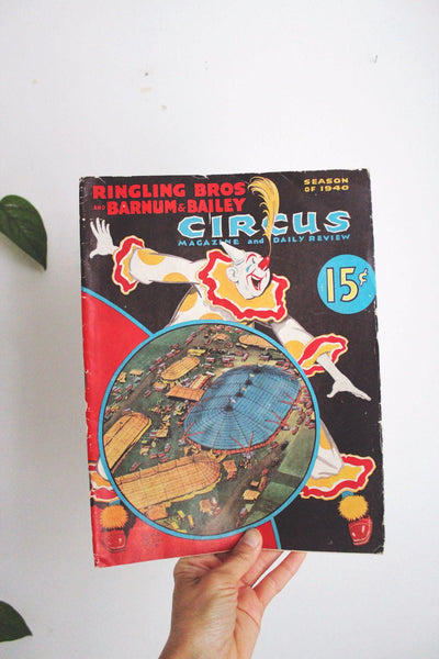Ringling Bros Barnum & Bailey Circus Magazine 1940 Vintage Ephemera Program Ads