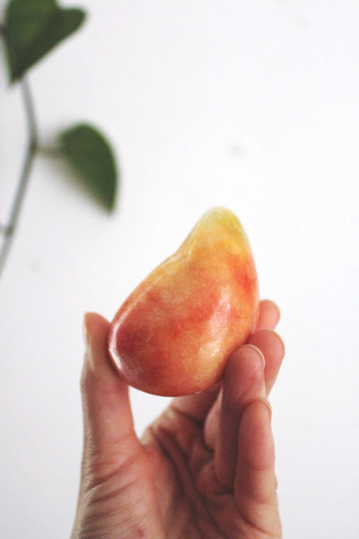 Vintage Alabaster Stone Fruit Hand-Carved Watermelon Banana Italy Mid Century Marble Onyx
