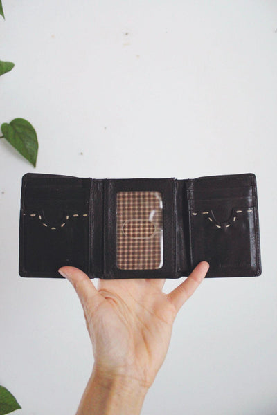 Vintage Rolfs Black Leather Tri-Fold Wallet Genuine Leather Butter Soft Worn