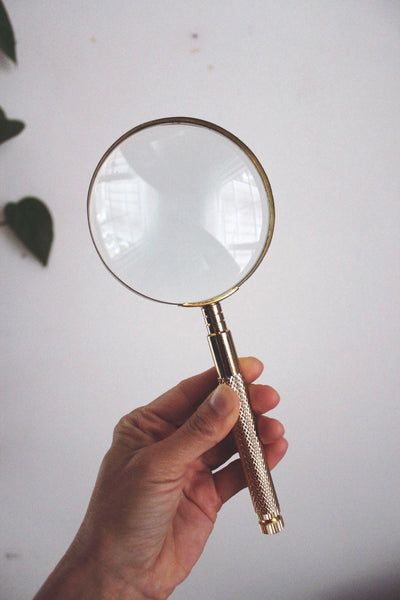 Vintage 4-in-1 Brass Magnifying Glass Nesting Screwdriver Tool Set Office Elegant