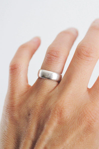 Vintage Sterling Silver Band Ring WM Wheeler Manufacturing Dome Wedding Minimalist