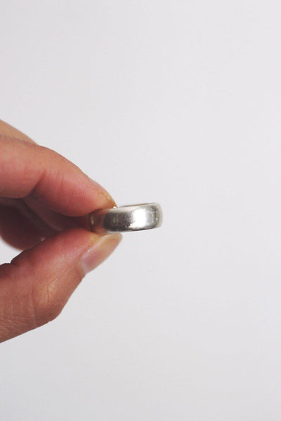 Vintage Sterling Silver Band Ring WM Wheeler Manufacturing Dome Wedding Minimalist