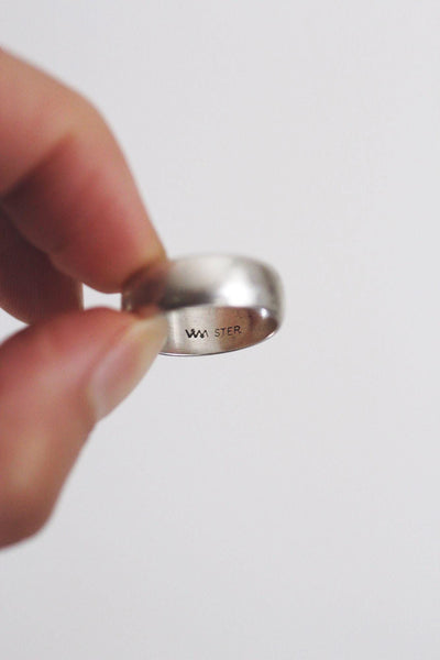 Vintage Sterling Silver Band Ring WM Wheeler Manufacturing Dome Wedding Minimalist