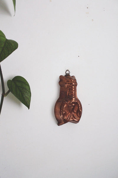 Vintage Copper Lobster Gelatin Jello Mold Wall Hanging Nautical Farmhouse Kitchen Decor