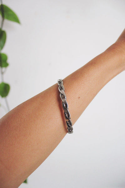 Vintage Braided Sterling Bangle Bracelet Taxco Mexico Infinity Twist 925 Elegant