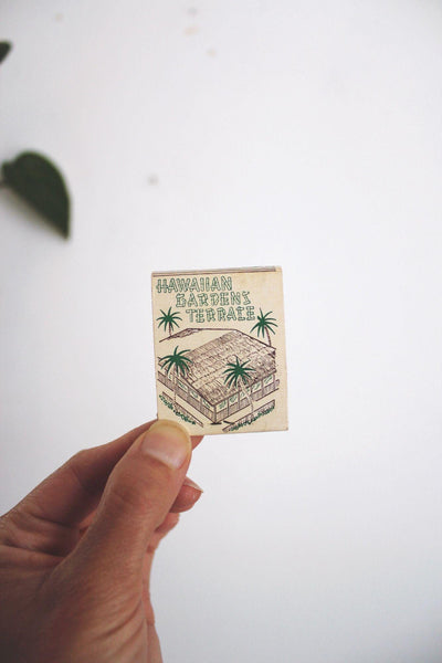 Vintage Matchbook Hawaiian Gardens San Jose California Mid-Century Ephemera Restaurant