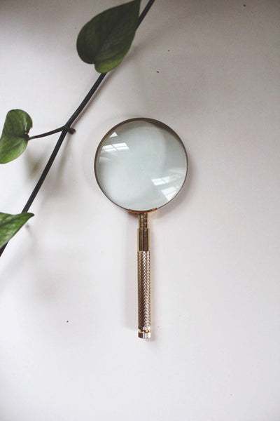 Vintage 4-in-1 Brass Magnifying Glass Nesting Screwdriver Tool Set Office Elegant