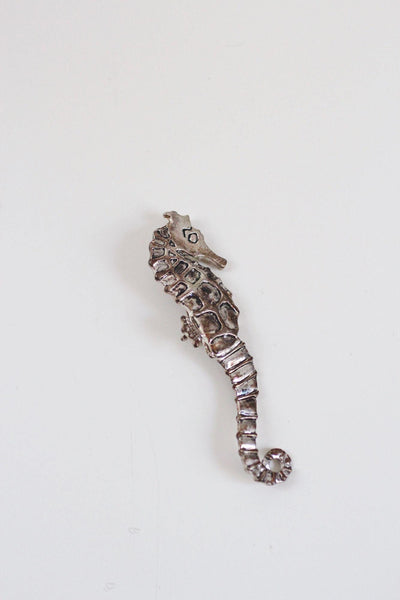 Vintage Seahorse Silver Brooch Pin Nautical Jewelry Articulated Ocean Animal