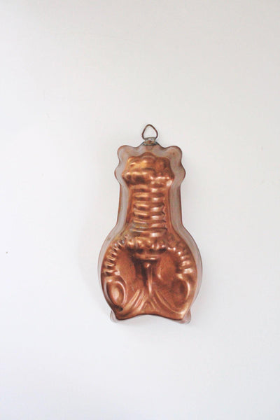 Vintage Copper Lobster Gelatin Jello Mold Wall Hanging Nautical Farmhouse Kitchen Decor