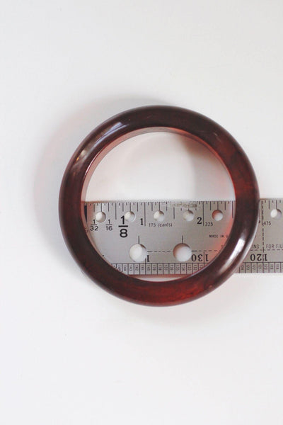 Vintage Translucent Marbled Bangle Bracelet Amber Rootbeer Tortoiseshell Swirl