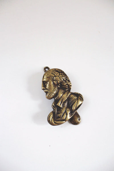 Vintage William Shakespeare Solid Brass Door Knocker Britain Literary Antique Decor
