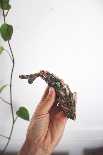 Vintage Articulated Abalone Fish Bottle Opener Mexico Mid Century Barware Figurine
