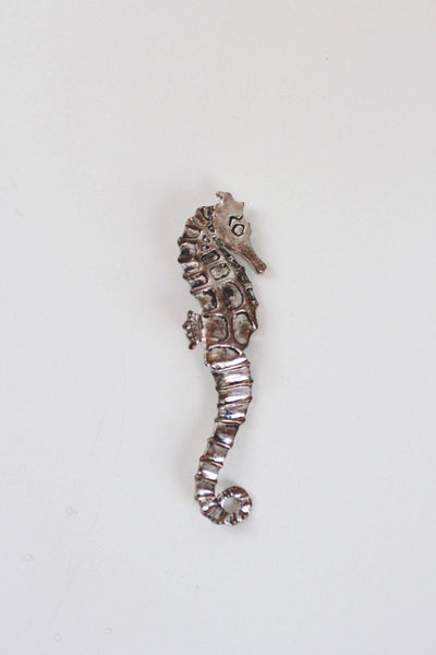 Vintage Seahorse Silver Brooch Pin Nautical Jewelry Articulated Ocean Animal