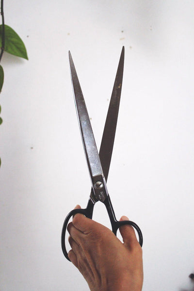 Vintage Compton USA 12" Tailor Sewing Scissors Steel Black Handle Heavy Duty