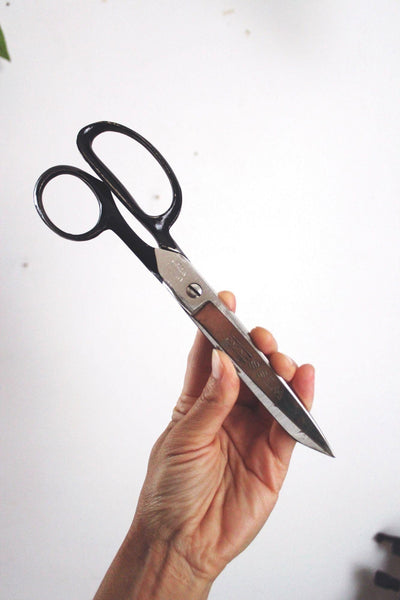 Vintage Wiss Inlaid Steel Scissors - Newark NJ USA - Industrial Sewing Shears