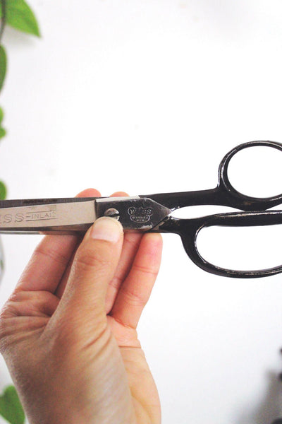 Vintage Wiss Inlaid Steel Scissors - Newark NJ USA - Industrial Sewing Shears