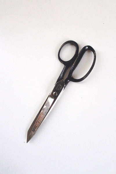 Vintage Wiss Inlaid Steel Scissors - Newark NJ USA - Industrial Sewing Shears