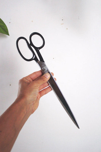 Vintage Compton USA 12" Tailor Sewing Scissors Steel Black Handle Heavy Duty