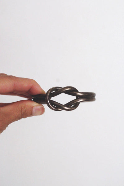 Vintage Taxco Sterling Silver Love Knot Open Cuff Bracelet Mexico Modernist