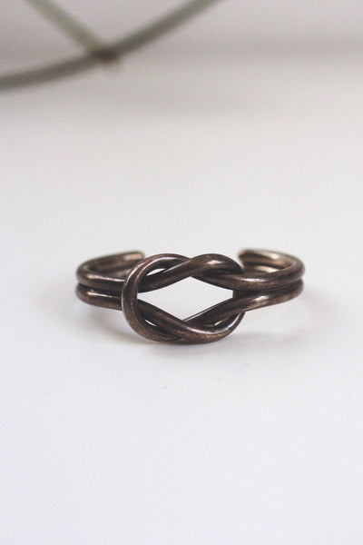 Vintage Taxco Sterling Silver Love Knot Open Cuff Bracelet Mexico Modernist
