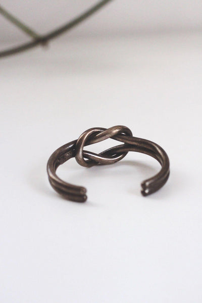 Vintage Taxco Sterling Silver Love Knot Open Cuff Bracelet Mexico Modernist
