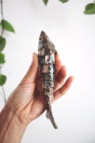 Vintage Articulated Abalone Fish Bottle Opener Mexico Mid Century Barware Figurine