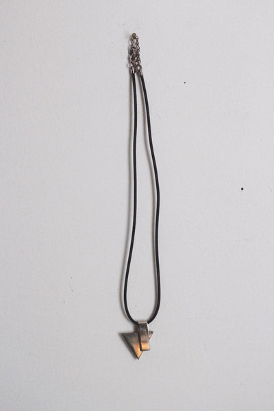 Modernist Geometric Pendant Necklace Black Cord Minimalist Sleek 90s