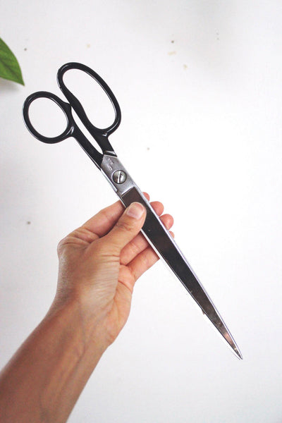 Vintage Compton USA 12" Tailor Sewing Scissors Steel Black Handle Heavy Duty
