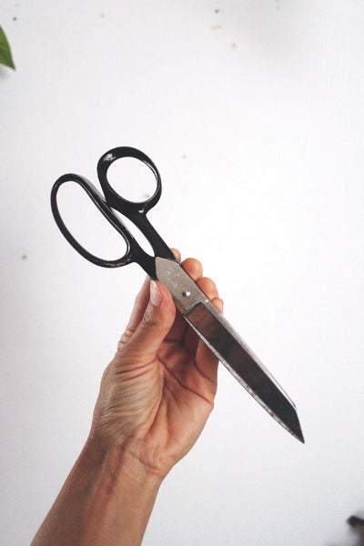Vintage Wiss Inlaid Steel Scissors - Newark NJ USA - Industrial Sewing Shears