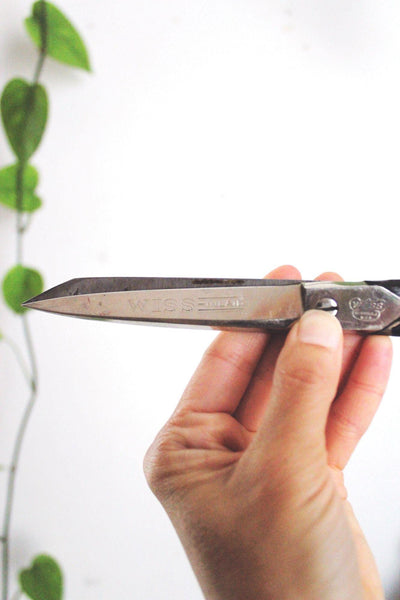Vintage Wiss Inlaid Steel Scissors - Newark NJ USA - Industrial Sewing Shears