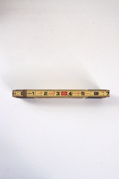 Vintage Lufkin X46 6-Foot Folding Ruler Brass Joints Antique Wooden Measuring Tool Collectors Decor