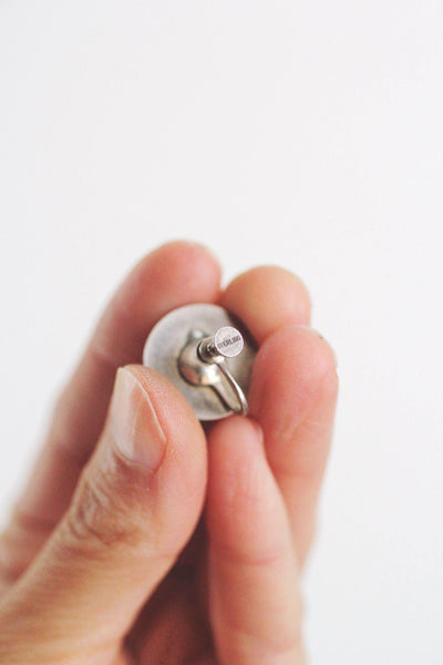 Vintage Sterling Silver Half Ball Domed Button Screw-Back Earrings Mid Century