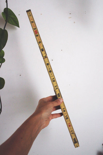 Vintage Lufkin X46 6-Foot Folding Ruler Brass Joints Antique Wooden Measuring Tool Collectors Decor